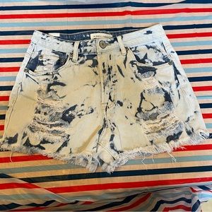 Almost Famous distressed crop denim shorts- Size 5 Juniors